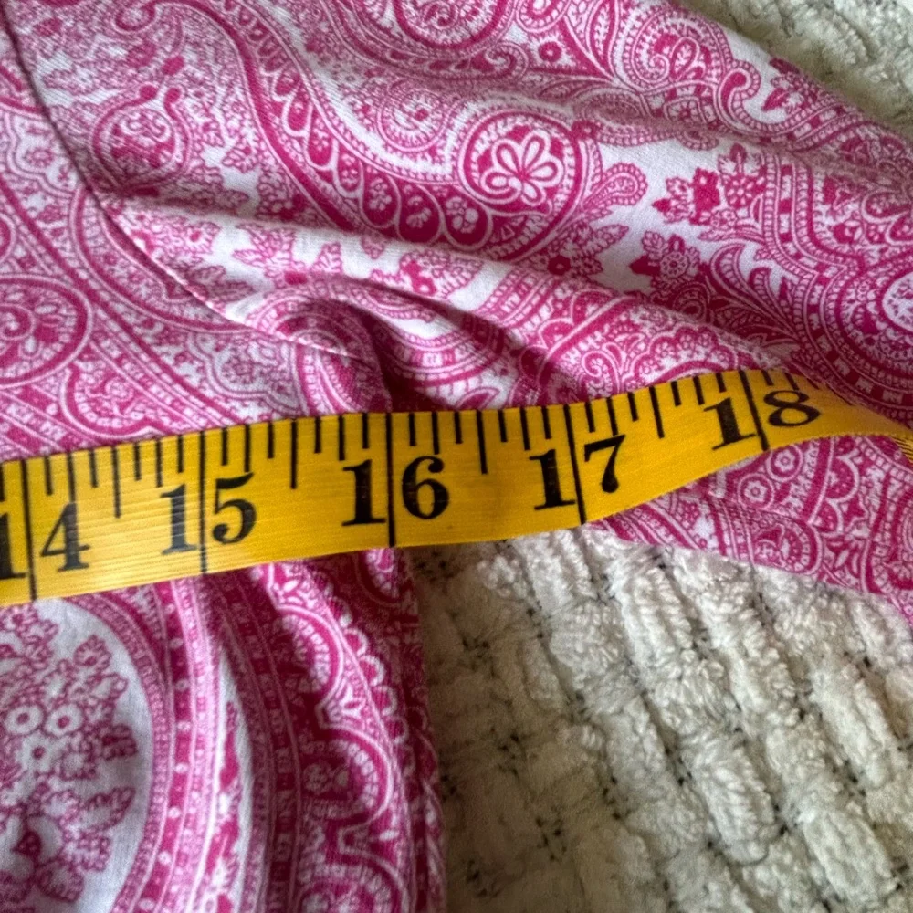 Ralph Lauren 12/14 drop waist dress in pink/white paisley print. Long sleeve